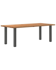 Table à manger marron clair bois de chêne massif rectangulaire | Mobilier & Déco