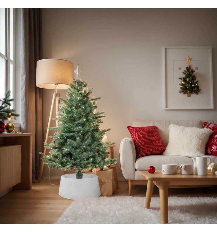 Jupe de sapin de Noël blanc Ø56x23 cm plastique | Mobilier & Déco