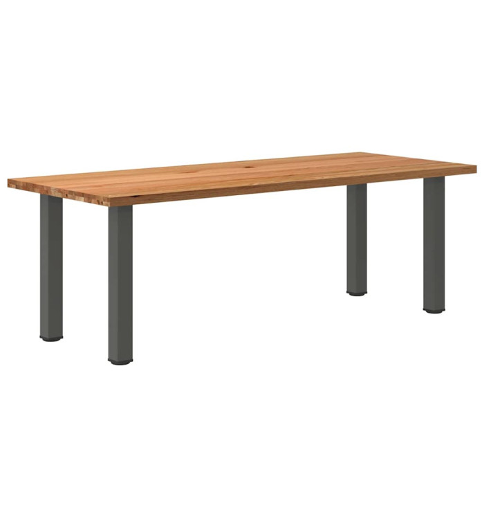 Table à manger marron clair bois de chêne massif rectangulaire | Mobilier & Déco