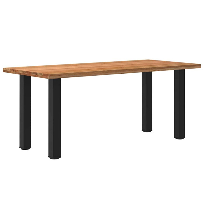 Table à manger marron clair bois de chêne massif rectangulaire | Mobilier & Déco