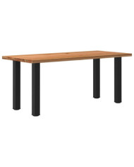 Table à manger marron clair bois de chêne massif rectangulaire | Mobilier & Déco