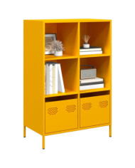 Buffet haut jaune moutarde 68x39x103,5 cm acier | Mobilier & Déco
