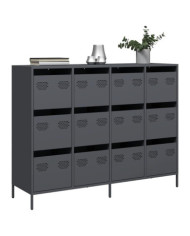 Buffet anthracite 135x39x103,5 cm acier laminé à froid | Mobilier & Déco
