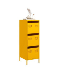 Buffet haut jaune moutarde 39x35x103,5 cm acier | Mobilier & Déco