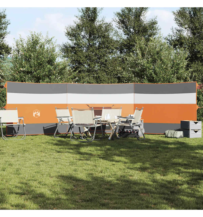 Brise-vent de camping gris et orange 508x130 cm imperméable | Mobilier & Déco