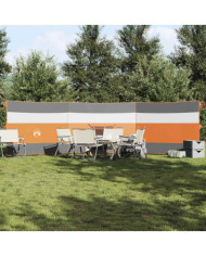 Brise-vent de camping gris et orange 508x130 cm imperméable | Mobilier & Déco