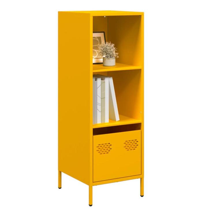 Buffet haut jaune moutarde 35x39x103,5 cm acier | Mobilier & Déco