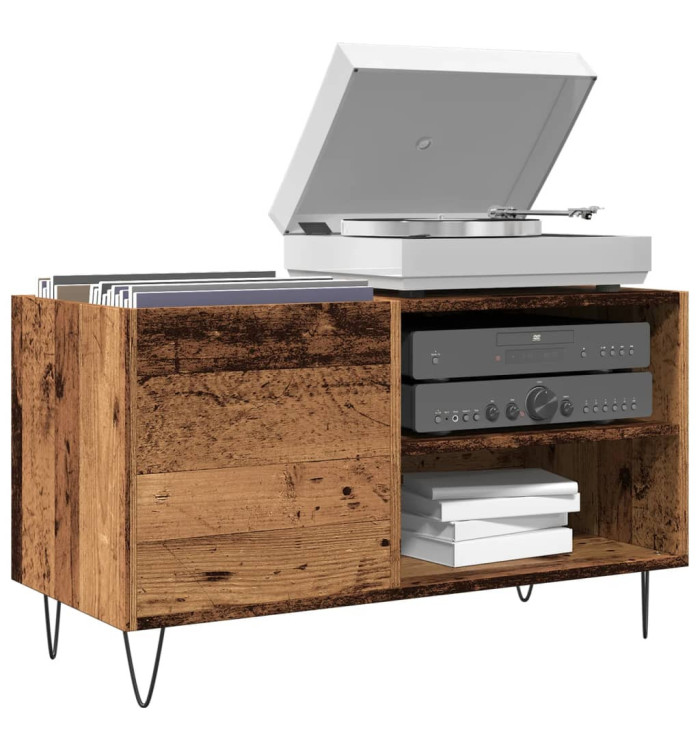 Armoire à disques vieux bois 84,5x38x48 cm bois d'ingénierie | Mobilier & Déco
