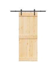 Porte coulissante et kit de quincaillerie 80x210 cm pin massif | Mobilier & Déco