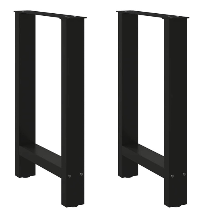 Pieds de table à manger Noir 2 pièces 60 x (72-73) cm Acier | Mobilier & Déco