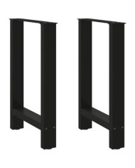 Pieds de table à manger Noir 2 pièces 60 x (72-73) cm Acier | Mobilier & Déco