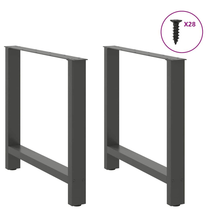 Pieds de table à manger Anthracite 2 pièces 70 x (72-73) cm Acier | Mobilier & Déco