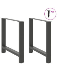 Pieds de table à manger Anthracite 2 pièces 70 x (72-73) cm Acier | Mobilier & Déco