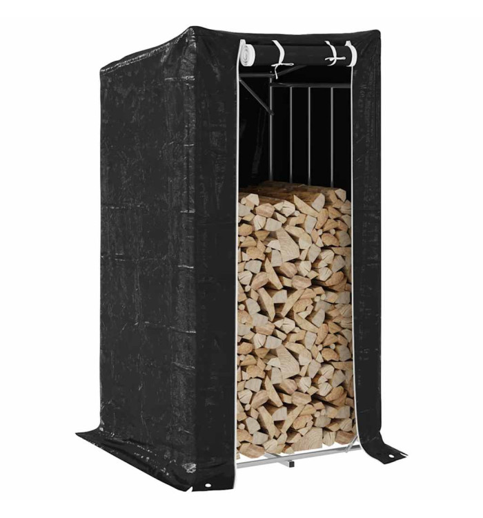 Portant de bois de chauffage et housse de pluie acier galvanisé | Mobilier & Déco