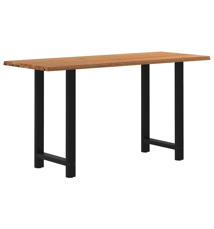 Table de bar rectangulaire en chêne massif avec bords naturels 180 x 80 x 112 cm | Mobilier & Déco