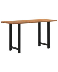Table de bar rectangulaire en chêne massif avec bords naturels 180 x 80 x 112 cm | Mobilier & Déco