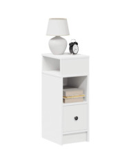 Tables de chevet 2 pcs avec tiroir blanc 25x31x66 cm | Mobilier & Déco