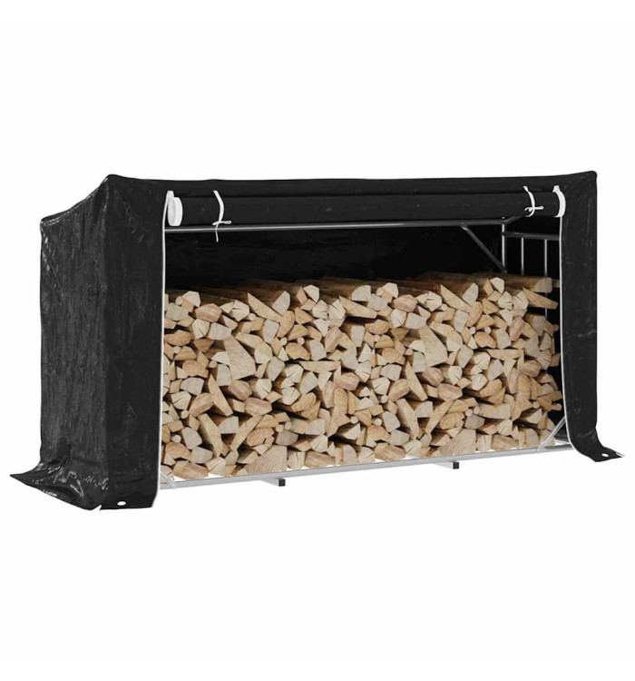 Portant de bois de chauffage et housse de pluie acier galvanisé | Mobilier & Déco