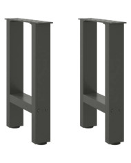 Pieds de table basse Anthracite 2 pièces 28 x (42-43) cm Acier | Mobilier & Déco