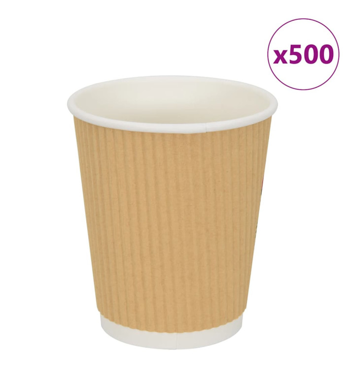 Tasses à café en papier 500 pcs 8oz 200ml marron | Mobilier & Déco