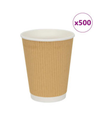 Tasses à café en papier 500 pcs 12oz 300ml marron | Mobilier & Déco