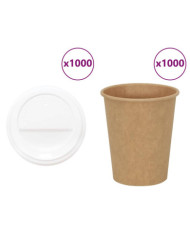 Tasses à café en papier avec couvercles 1000 pcs 8oz 200ml | Mobilier & Déco