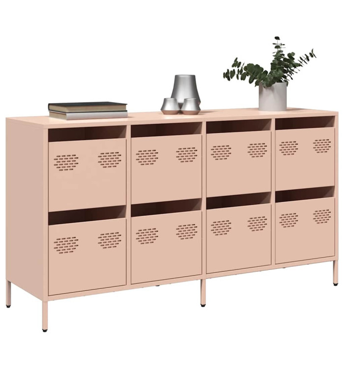 Buffet rose 135x39x73,5 cm acier laminé à froid | Mobilier & Déco