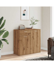 Buffet chêne artisanal 80x36x75 cm bois d'ingénierie | Mobilier & Déco