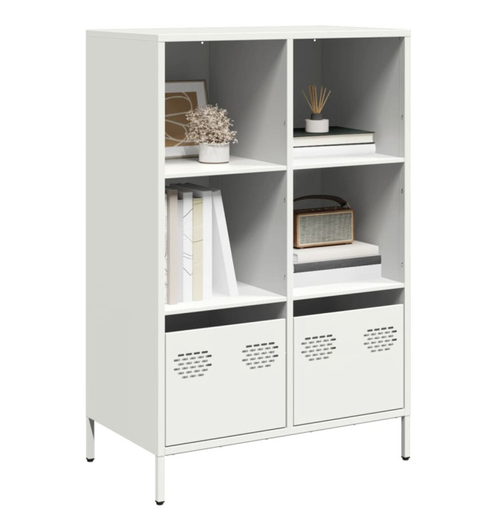 Buffet haut blanc 68x39x103,5 cm acier | Mobilier & Déco