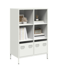 Buffet haut blanc 68x39x103,5 cm acier | Mobilier & Déco