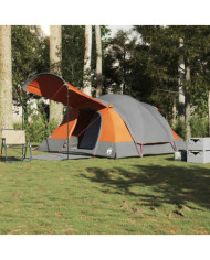 Tente familiale tunnel 8 personnes gris et orange imperméable | Mobilier & Déco