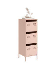 Buffet haut rose 39x35x103,5 cm acier | Mobilier & Déco