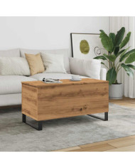 Table basse chêne artisanal 90x44,5x45 cm bois d'ingénierie | Mobilier & Déco
