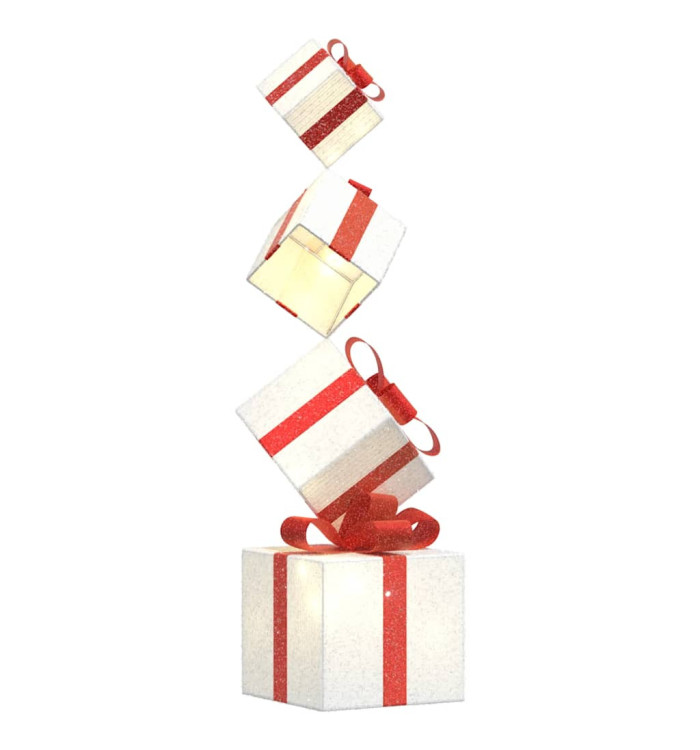 Boîte-cadeau de décoration de Noël 80 LED blanc chaud | Mobilier & Déco