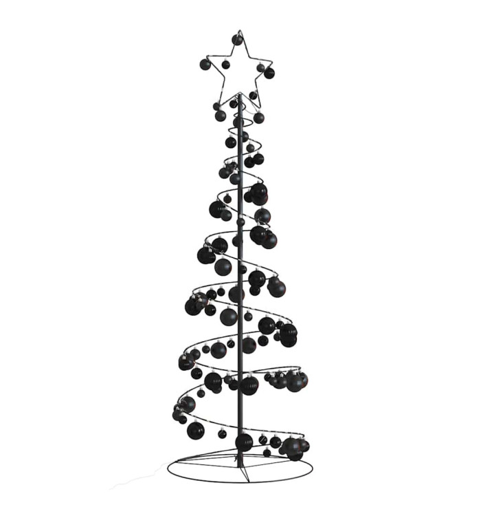 Sapin de Noël à LED avec boules 100 LED blanc chaud 150 cm | Mobilier & Déco