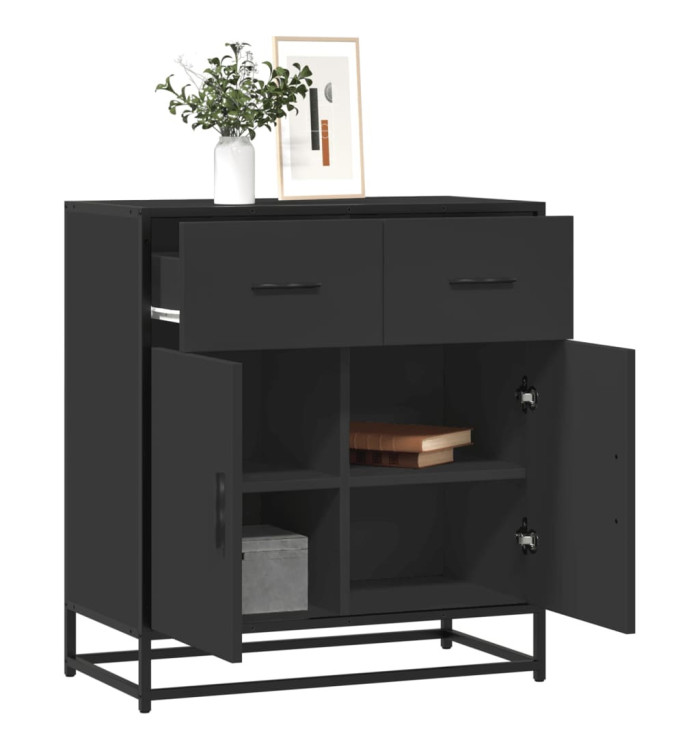 Buffet noir 68x35x76 cm bois d'ingénierie | Mobilier & Déco