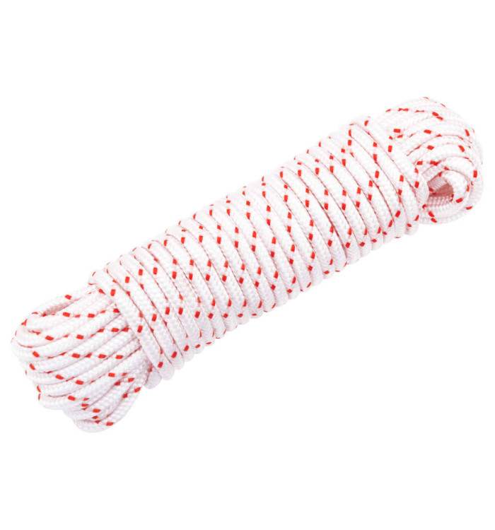Cordon de démarrage à tirer blanc et rouge Ø4 mm 10 m nylon | Mobilier & Déco