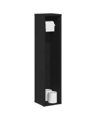 Meuble de salle de bain avec porte-rouleau noir 20,5x20x90 cm | Mobilier & Déco