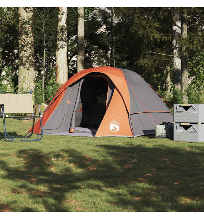 Tente de cabine familiale 6 personnes gris orange imperméable | Mobilier & Déco