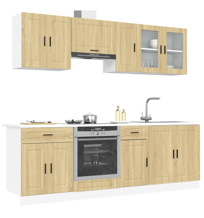 Ensemble d'armoires de cuisine 8 pcs Kalmar bois d'ingénierie | Mobilier & Déco