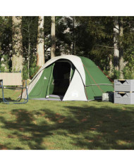 Tente de camping de cabine 4 personnes vert imperméable | Mobilier & Déco