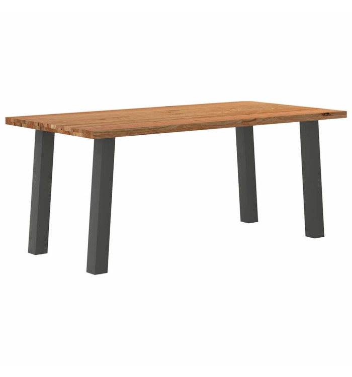 Table à manger marron clair bois de chêne massif rectangulaire | Mobilier & Déco