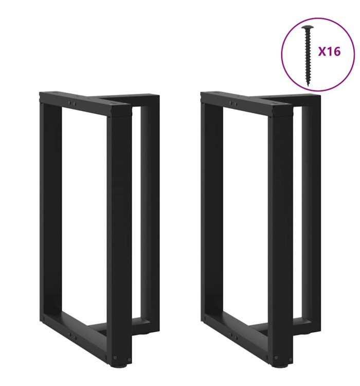 Pieds de table de bar en T, 2 pièces, noir, 60 x 35 x (90-91) cm, acier | Mobilier & Déco