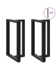 Pieds de table de bar en T, 2 pièces, noir, 60 x 35 x (90-91) cm, acier | Mobilier & Déco