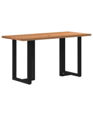 Table de bar rectangulaire en bois massif de chêne marron clair 180 x 80 x 92 cm | Mobilier & Déco