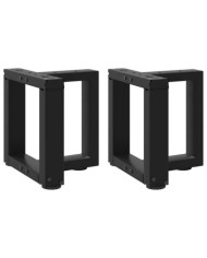 Pieds de table basse en T, 2 pièces, noir, 30 x 25 x (30-31) cm, acier | Mobilier & Déco