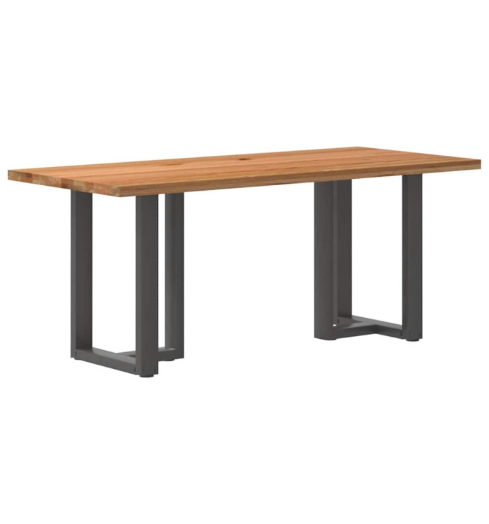 Table à manger marron clair bois de chêne massif rectangulaire | Mobilier & Déco