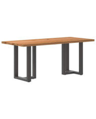 Table à manger marron clair bois de chêne massif rectangulaire | Mobilier & Déco
