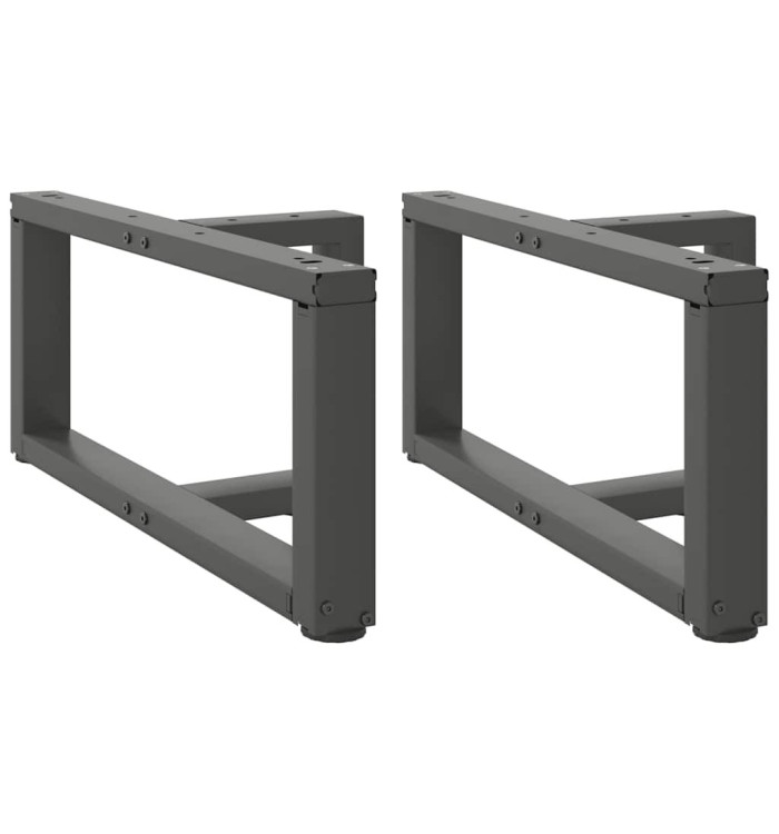 Pieds de table basse en T, 2 pièces, anthracite, 60 x 25 x (30-31) cm, acier | Mobilier & Déco