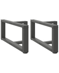 Pieds de table basse en T, 2 pièces, anthracite, 60 x 25 x (30-31) cm, acier | Mobilier & Déco